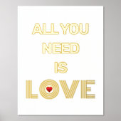 "Alles, was SIE brauchen, ist LIEBE" Zitat und Rot Foliendrucke (Vorderseite)