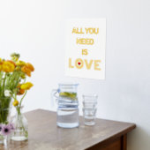 "Alles, was SIE brauchen, ist LIEBE" Zitat und Rot Foliendrucke (Ablage(Küche))
