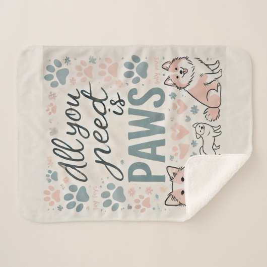 Alles was Sie brauchen ist Paws Sherpa Blanket Sherpadecke (Vorderseite (Horizontal))