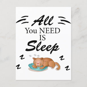 Alles, was Sie brauchen, ist Sleep Funny Quotes Po Postkarte