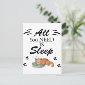 Alles, was Sie brauchen, ist Sleep Funny Quotes Po Postkarte (Stehend Vorderseite)