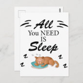 Alles, was Sie brauchen, ist Sleep Funny Quotes Po Postkarte (Vorne/Hinten)