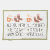 Alles was Sie brauchen ist Tee & warme Socken! Her Geschirrtuch (Horizontal)