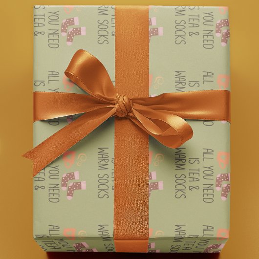 Alles, was Sie brauchen, ist Tee & warme Socken sa Geschenkpapier