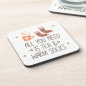 Alles, was Sie brauchen, ist Tee & warme Socken sa Getränkeuntersetzer (Linke Seite)