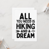 Alles was Sie brauchen ist Wandern und ein Traum Karte (Vorderseite/Rückseite Beispiel)