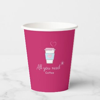 Alles, was Sie brauchen, Kaffee rosa Papiertasse Pappbecher