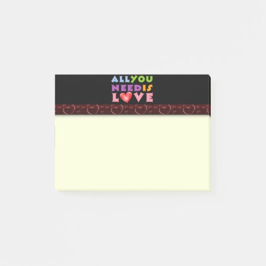 Alles, was Sie brauchen, sind Liebe-Post-It-Notes Post-it Klebezettel (Vorderseite)