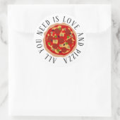 Alles, was Sie brauchen, sind Liebe- und Pizza-Run Runder Aufkleber (Tasche)