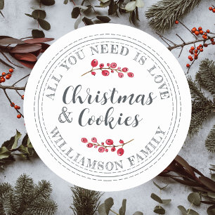 Alles, was Sie brauchen, sind Liebe und Weihnachts Runder Aufkleber