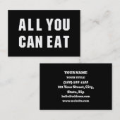 ALLES, WAS SIE ESSEN KÖNNEN VISITENKARTE (Vorne/Hinten)