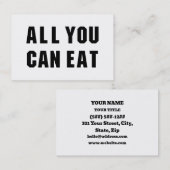 ALLES, WAS SIE ESSEN KÖNNEN VISITENKARTE (Vorne/Hinten)