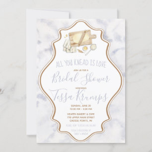 Alles, was Sie wissen, ist Liebe Backgebäck Brautp Einladung