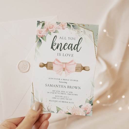 Alles, was Sie wissen, ist Liebe Rosa Brautparty Einladung