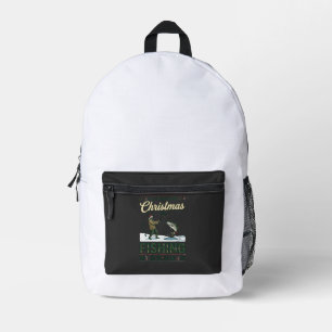 Alles was Weihnachten will ist Angelschnur Fischer Bedruckter Rucksack