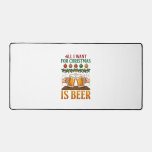 Alles was Weihnachten will, ist Bier Toasting Mugs Schreibtischunterlage