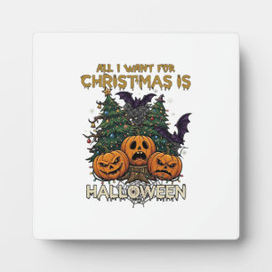 Alles was Weihnachten will ist Halloween Kürbisse  Fotoplatte