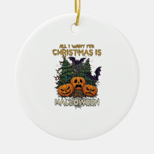 Alles was Weihnachten will ist Halloween Kürbisse  Keramik Ornament
