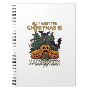 Alles was Weihnachten will ist Halloween Kürbisse Notizblock