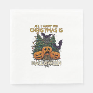 Alles was Weihnachten will ist Halloween Kürbisse  Serviette
