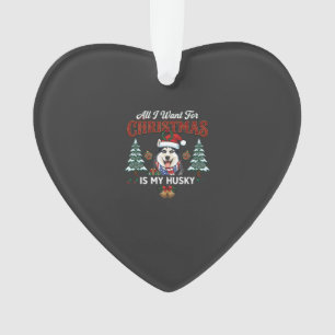 Alles was Weihnachten will ist Husky-Hund im Weihn Ornament