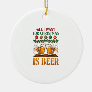 Alles was Weihnachten will, sind Bierprost-Tassen- Keramik Ornament