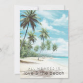 Alles was wir brauchen ist Liebe Beach Engagement Einladung (Vorderseite)