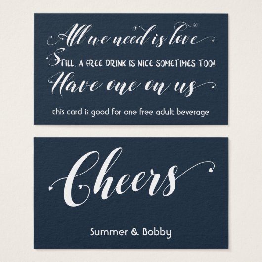 Alles was wir brauchen ist Liebe, Navy Free Drink (Vorne & Hinten)