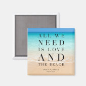 Alles was wir brauchen ist Liebe und die Hochzeit Magnet (Vorderseite/Rückseite)