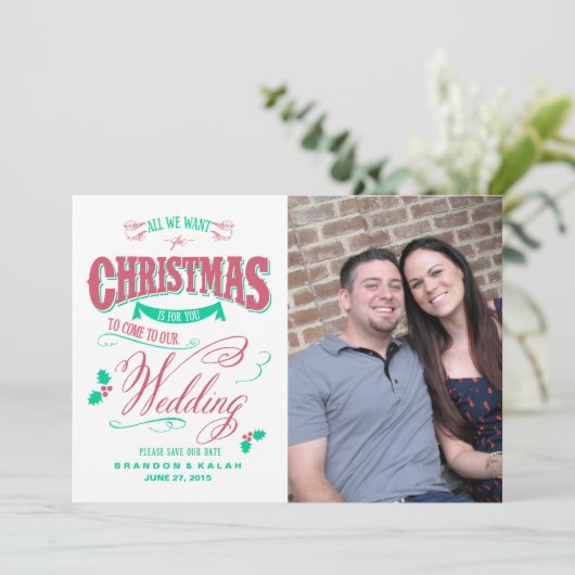 Alles, was wir Save the Date zu Weihnachten Gewoll (Stehend Vorderseite)