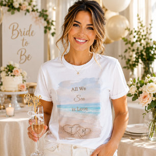 Alles was wir sehen ist Liebesstrand Herzen Sand B T-Shirt