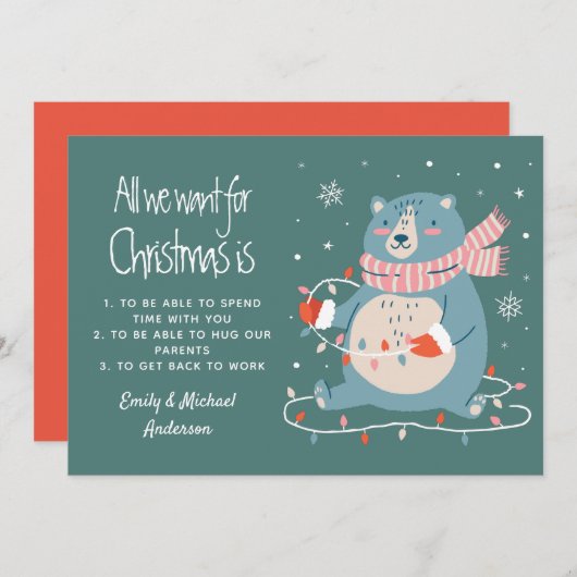 Alles, was wir zu Weihnachten Gewollt haben, ist ( (Vorne/Hinten)