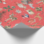 Alles Weihnachts Rentier Coral Red Geschenkpapier (Ecke)