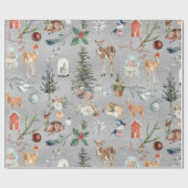 Alles Weihnachts-Rentier schimmert Silber Geschenkpapier (Flach)