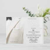 Alles Weißes Party Luxus Einladung (Stehend Vorderseite)