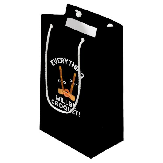 Alles wird Croquet Sport Pub Dark BG Kleine Geschenktüte (Vorderseite Schrägansicht)