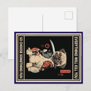 Alles wird dich töten Hunde-Postkarte  Postkarte