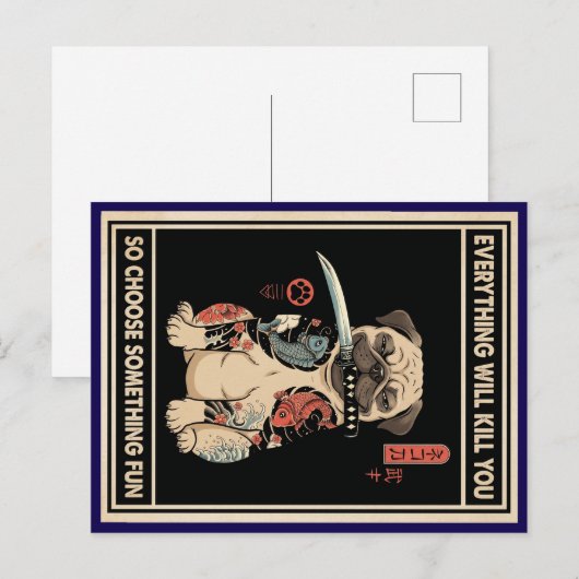 Alles wird dich töten Hunde-Postkarte Postkarte (Vorne/Hinten)