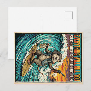 Alles wird dich töten Possum-Postkarte Postkarte
