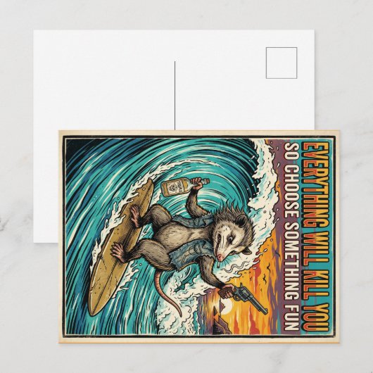 Alles wird dich töten Possum-Postkarte Postkarte (Vorne/Hinten)