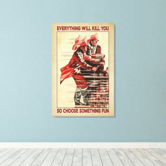 Alles wird dir das Feuerwehrposter der Leinwand um (Insitu (Holzboden))