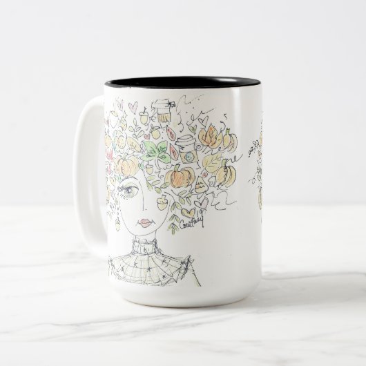 "Alles wird fallen" Zweifarbige Tasse (Vorderseite Links)