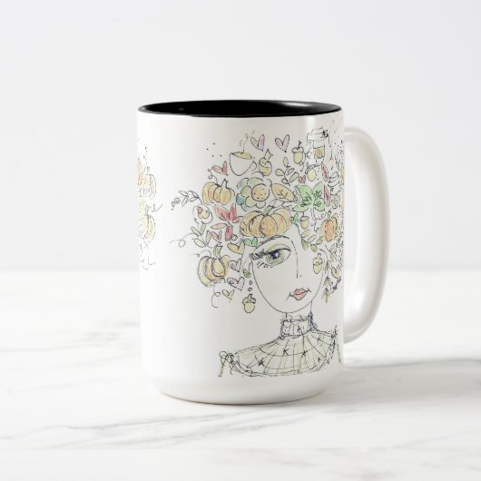 "Alles wird fallen" Zweifarbige Tasse (VorderseiteRechts)