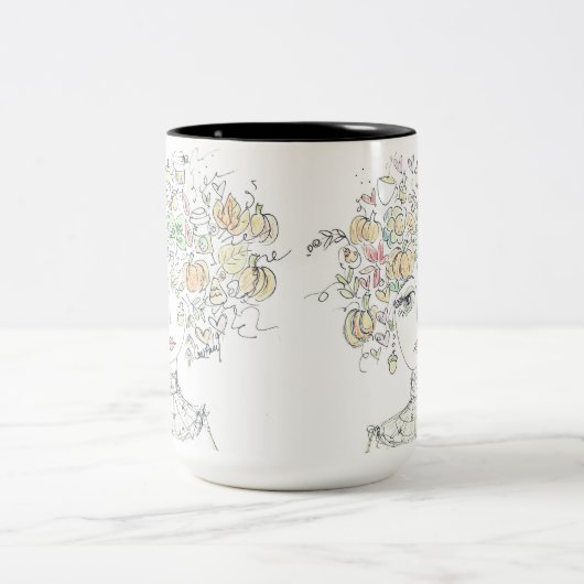 "Alles wird fallen" Zweifarbige Tasse (Mittel)