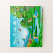 Alles wird gut Fluss Bäume Vögel Natur, Alter 4 Puzzle (Vertikal)