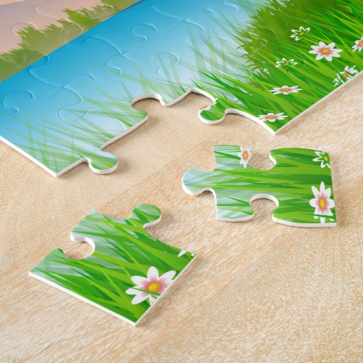 Alles wird gut geliebte Vögel Berge Natur, Alter 4 Puzzle (Seite)