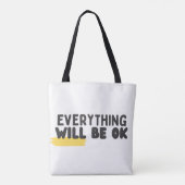 : 'Alles wird gut' Minimalistischer Ausspruch  Tasche (Rückseite)