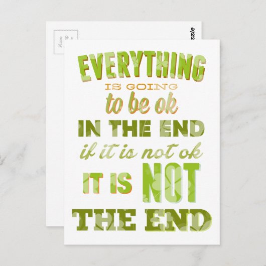 Alles wird gut. postkarte (Vorne/Hinten)