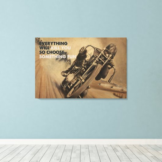 Alles wird Ihnen die Motorrad-Racing-Leinwand umbr Leinwanddruck (Insitu (Holzboden))