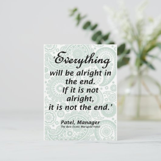 Alles wird in Ordnung sein am Ende Postkarte (Stehend Vorderseite)